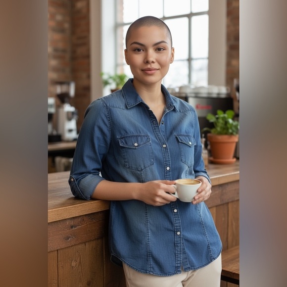 Bella Dahl Tops - Bella Dahl Blue Button Down Shirt